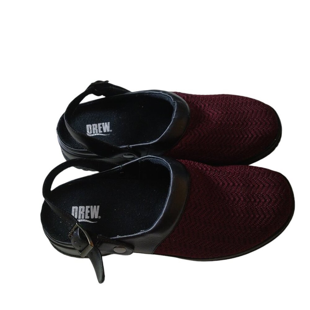 Drew Savannah Women's Size 8M Mule Clog Slingback Slip On Burgundy Casual - Picture 2 of 8